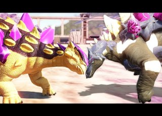  Spectral Armor Armatus Vs Dinotector Tank Stego Vs Saichania Jurassic World Dinosaur King