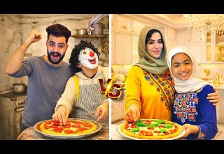 تحدي طبخ البيتزا بين الولاد والبنات الساحره المرعبه جاتلنا البيت جني في خطر