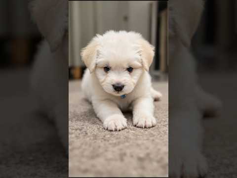 Fluffy White Puppy Playing Video Puppy Cute Pets Funny Dog Viral Shorts