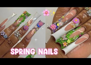  MOSS GARDEN NAILS HOW TO XL TAPERED DUCK NAILS FULL ACRYLIC NAIL TUTORIAL