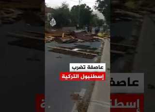  اقتلعت الأشجار والأسقف عاصفة قوية تضرب إسطنبول التركية