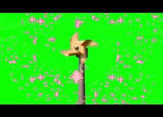 Windmill Start Spinning Animation Slow Sophie Art Circus Green Screen