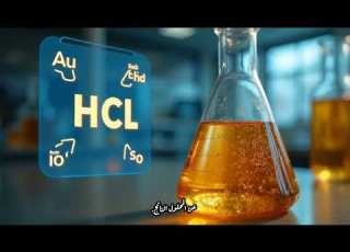 غسل التربة الحاملة للذهب بحمض الهيدروكلوريك و حمض النتريك كل حمض لحالة