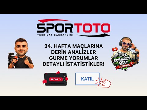 SPOR TOTO 34 HAFTA TAHMİNLERİ Bir Devir Daha İkramiye 100 Milyona Koşuyor SPOR TOTO 34 HAFTA TAHMİNLERİ Bir Devir Daha İkramiye 100 Milyona Koşuyor