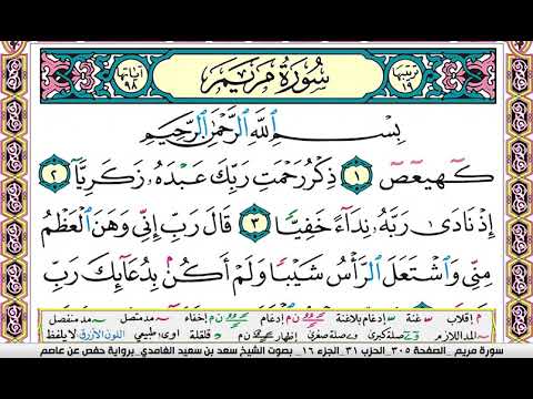 سورة مريم مكتوبة سعد الغامدي