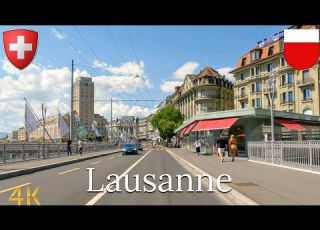  Driving Lausanne Switzerland 4K City Drive