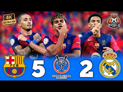 برشلونة ي بهر العالم ويقسو على ريال مدريد في نهائي ناري وأسطوري برشلونة 5 2 ريال مدريد 4K