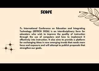 7th International Conference On Education And Integrating Technology EDTECH 2026