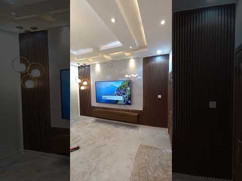 ديكور بديل الرخام و بديل الخشب في حائط التلفزيون ديكور ديكورات بديل الخشب بديل الرخام