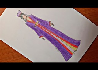  تعلم رسم قفطان مغربي راقي خطوة بخطوة Drawing Moroccan Caftan Fashiondrawing Fashionillustrations