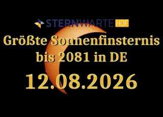  Einmaliges Ereignis Am 12 08 2026 Größte Sonnenfinsternis In Deutschland Bis 2081
