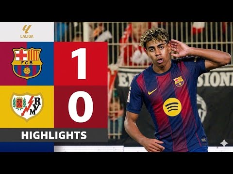 ملخص مباراة برشلونة ورايو فاليكانو 1 0 الدوري الإسباني أهداف برشلونة كاملة مباراة نارية