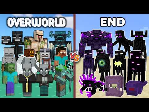 OVERWORLD Vs END Minecraft Mob Battle