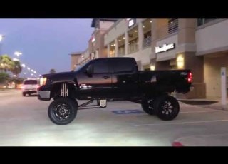 Ship Horns On A Lifted Truck