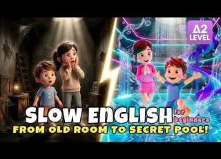 We Found A Secret Pool Under Our House I Slow English Listening A2