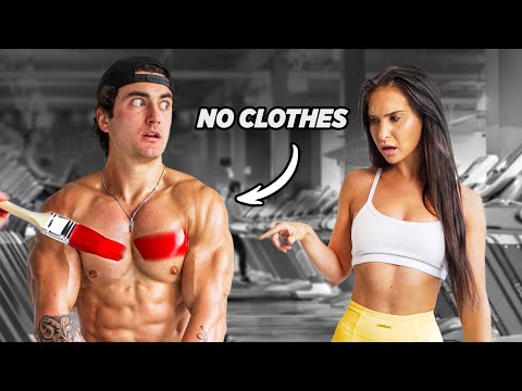 ذهبت إلى النادي الرياضي مستخدم ا الطلاء الجسدي فقط