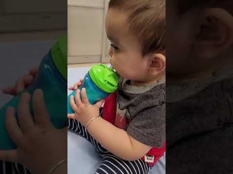 10 Month Old Drinking Milk From Sippy Cup Straw