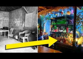 A Home Garage Transformed Into A Tiki Bar