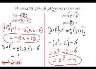 تركيب دالتين Composition Of Functions