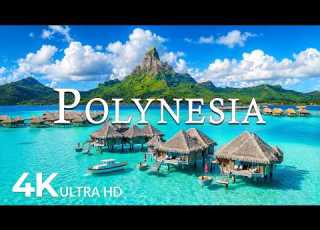 FLYING OVER POLYNESIA 4K UHD Soothing Music Along With Beautiful Nature Video 4K Video UHD 6