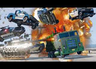  CHAOS IN THE CITY Epic Truck Vs Police Chase In Beamng Drive