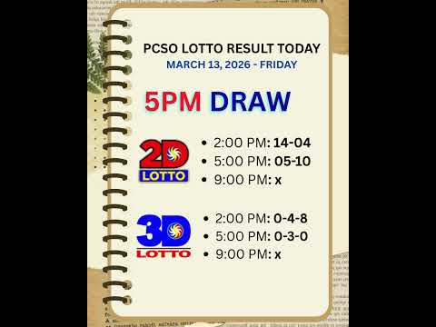 Lotto Result Today 5PM 13 MARCH 2026 FRIDAY 2dlotto 3Dlotto Lottoresult Lotto Lotto Result Today 5PM 13 MARCH 2026 FRIDAY 2dlotto 3Dlotto Lottoresult Lotto