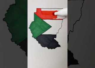 رسم علم السودان رسم Draw السودان Sudan Drawing