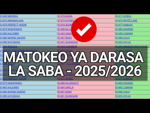 Matokeo Ya Darasa La Saba 2025 2026 Namna Ya Kupata Matokeo