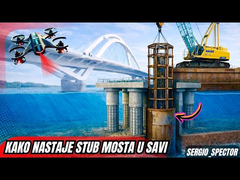 Betoniranje šipova U Vodi Kako Nastaje Stub MOSTA U Reci Savi Bivši BAS Radovi I Karađorđeva Bw