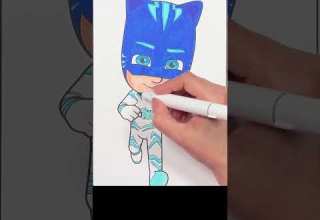 Coloring Catboy PJ Masks Coloring Page Shorts Art Pjmasks Drawing