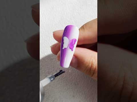 Purple Ombré Butterfly Nails Follow Along Nails Nailart Diynails Nailathome