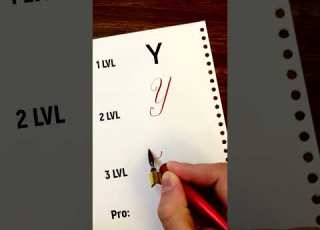 Letter Y 4 Styles Calligraphy Handwriting Art