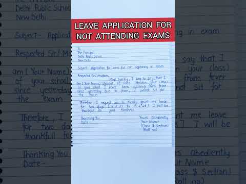 Leave Application For Not Attending Exams For School Leaveapplication Shortvideo Shorts Short