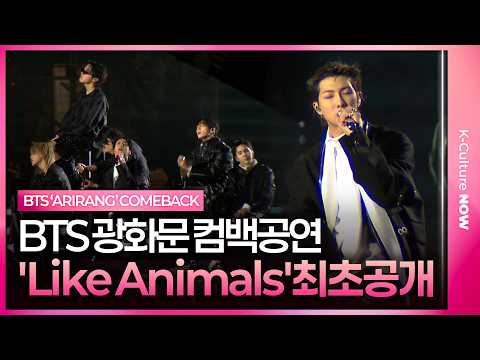 BTS Like Animals Live Stage 방탄소년단 Like Animals 무대 최초 공개 광화문 ARIRANG 컴백 공연
