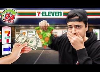  چالش 24 ساعت فقط غذای سوپرمارکت سون ایلون Eating ONLY 7 Eleven FOOD For 24 HOURS