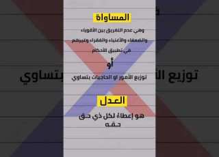 الفرق بين المساواة و العدل درس المساواة أمام أحكام الشريعة في العقـوبات