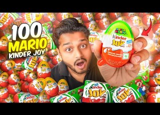 Unboxing 100 Mario Kinder Joy CRAZY FINDS