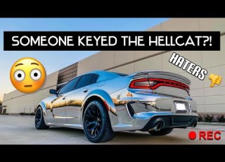 SOMEONE KEYED THE CHROME WIDE BODY HELLCAT BRUSHED TITANIUM WRAPPED CADILLAC XLR