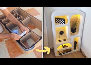 طريقة صنع خزانة من ورق الكرتون بأقل تكلفة خزانة مضيأة إصنعها بنفسك من الكرتون Diy Cardboard