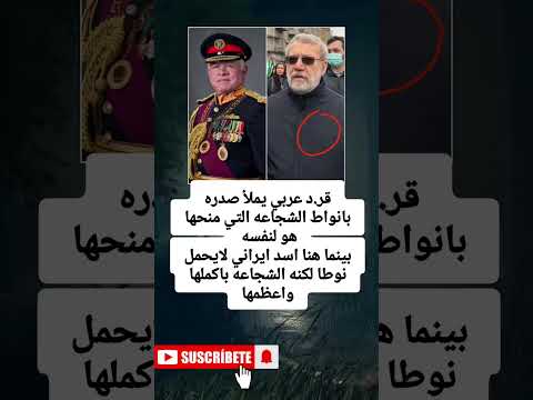 قر د عربي يملأ صدره بانواط الشجاعه التي منحها هو لنفسه بينما هنا اسد ايراني لايحمل نوطا لكنه