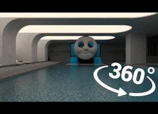  4K VR 360 Thomas The Tank Engine In Abandoned Horror Swimming Pool