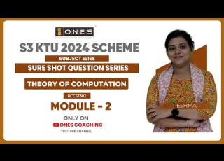 S3 KTU SURE SHOT QUESTION SERIES THEORY OF COMPUTATION MODULE 2 ONES