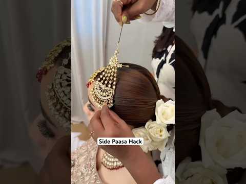 How To Set Side Jhoomar Paasa With Bridal Bun Hairstyle Side Jhoomar Paasa Side Paasa Hack