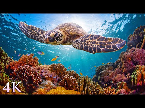 11HRS من 4K Turtle Paradise فيلم استرخاء تحت سطح البحر موسيقى التأمل لجيسون ستيفنسون