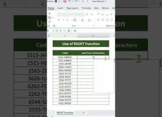 RIGHT Function In Microsoft Excel Text Functions In Excel