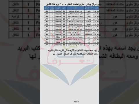 منحه الطفل 1000 يوم لمستفيدي تكافل وكرامة منحه الطفل 1000 يوم لمستفيدي تكافل وكرامة