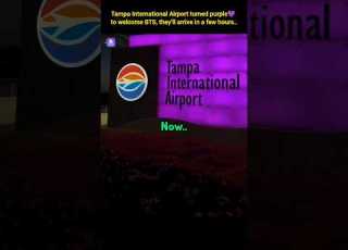 Tampa International Airport Purple To Welcome BTS N V Jk Rm Jin Jimin Jhope Suga Shorts Bts