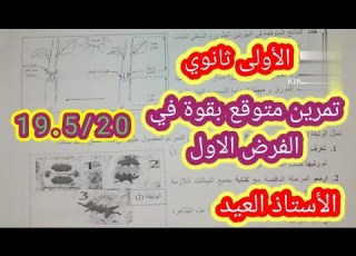 تمرين متوقع في الفرض الأول أولى ثانوي 2023 2022