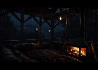 Warm Cabin Fireplace And Gentle Rain A Peaceful Night For Deep Sleep And Relaxation