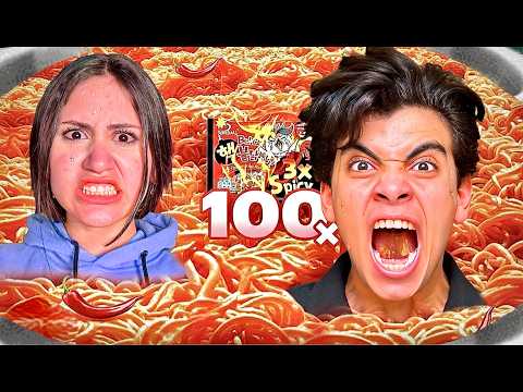 أتسحرنا 100 اندومي كوري حار X4 و العقاب جومانا أغمى عليها